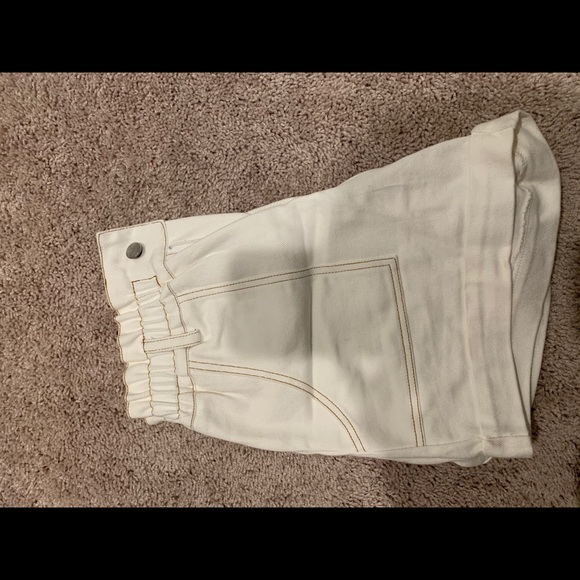 White Paper bag shorts